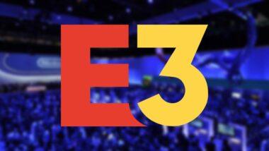 E3 logo on a blurry blackground