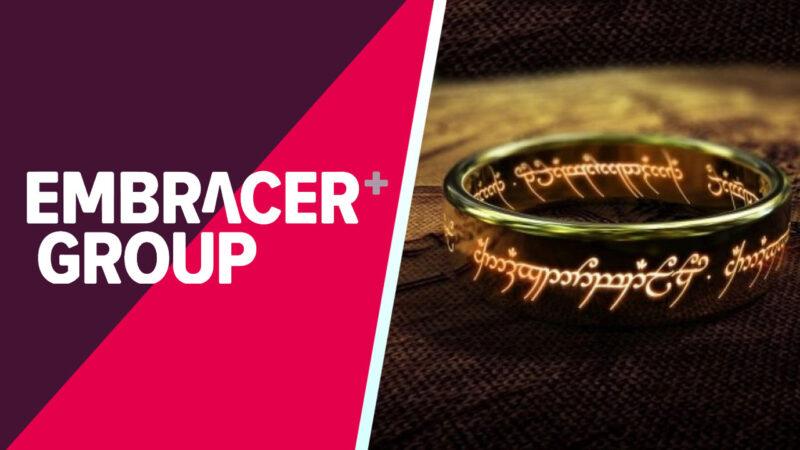 Embracer Group logo and The One Ring from The Lord of The Rings