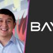 Kevin Lin headshot on the left, BAYZ Web3 logo on the right