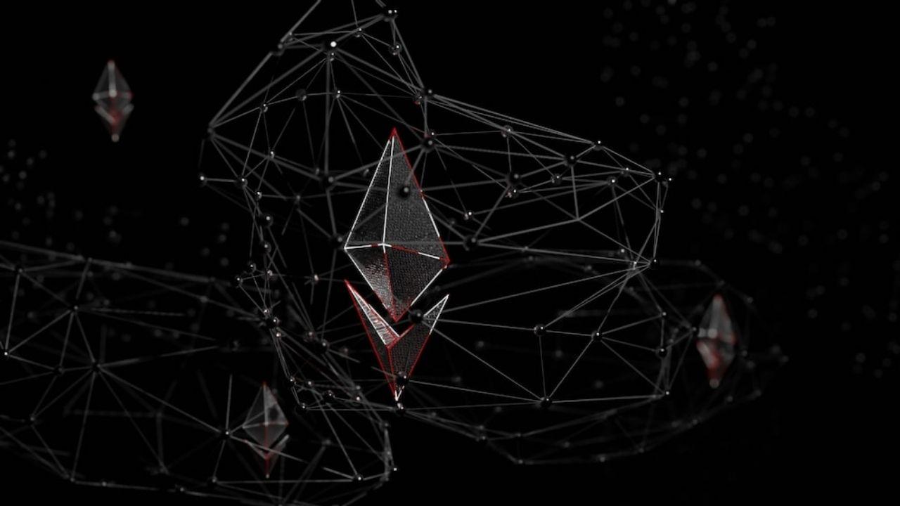 Ethereum ağlarını temsil eden bir görsel tasarım.