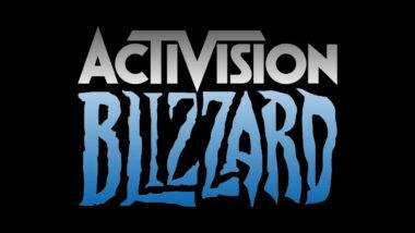 Activision blizzard logo on black background