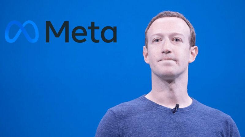 headshot of mark zuckerberg and meta logo
