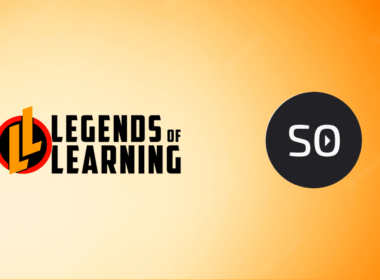 Legends of Learning and Sanlo logos over a light orange background