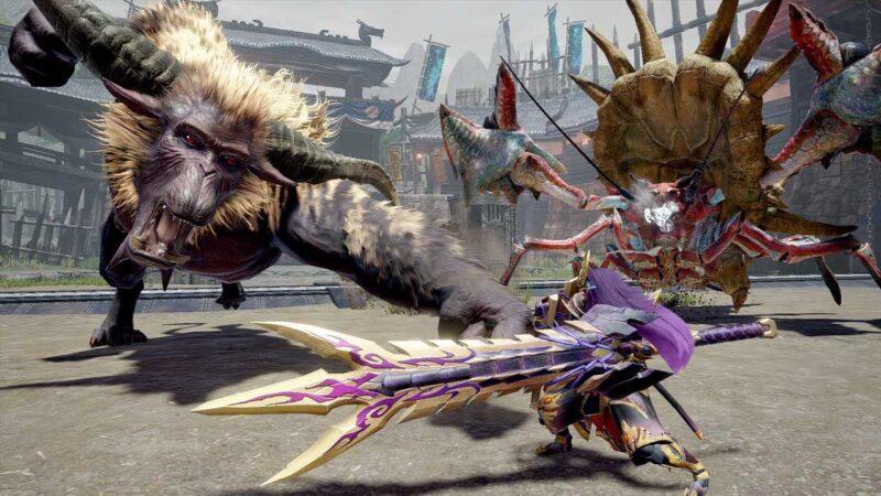 monster hunter screenshot two monsters and a hunter