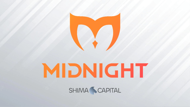 Shima Capital logo under Midnight logo over a light grey background