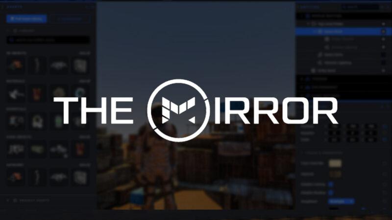 the mirror logo on platform interface background