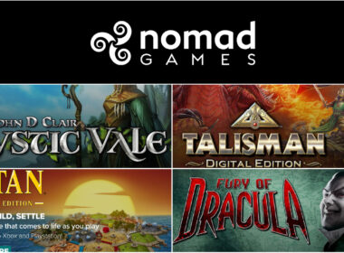 nomad games logo and cover images of various games.