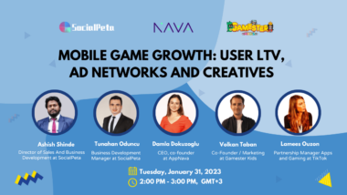 Socialpeta mobile game marketing panel banner.